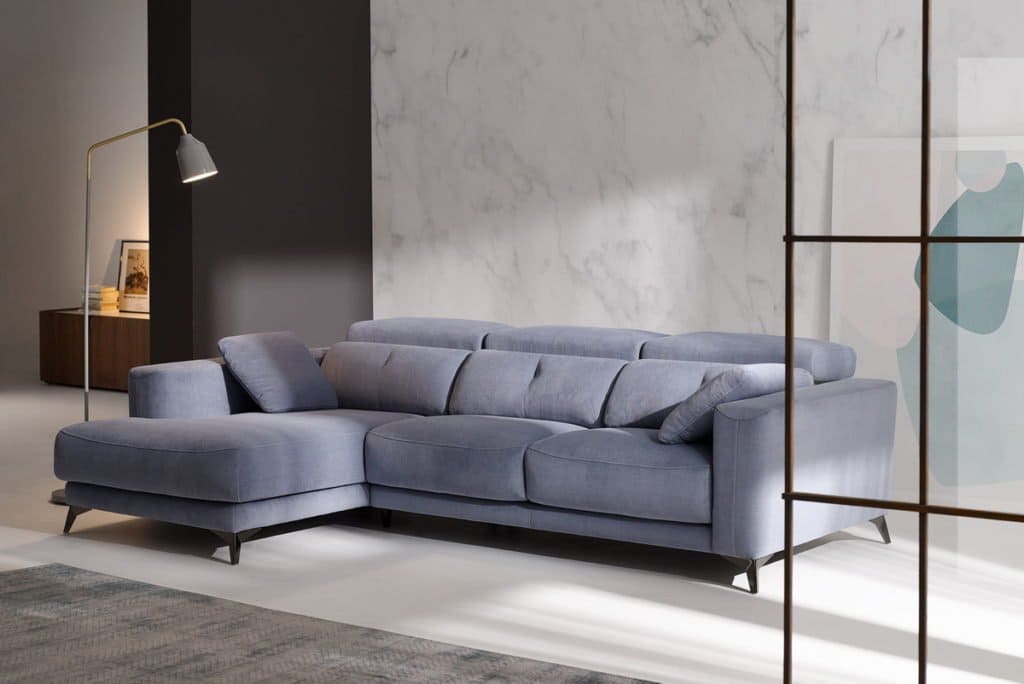 Sofá con chaise longue Sofá chaise longue 3 plazas con asientos deslizantes